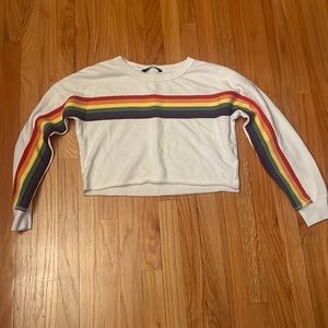 Rainbow Abercrombie cropped sweater